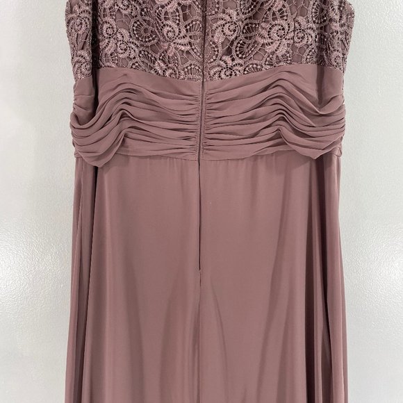 PATRA NWOT New Women's Plus Size 16 Evening Gown Mauve Pink w/ Lace Shell Long - Picture 9 of 16